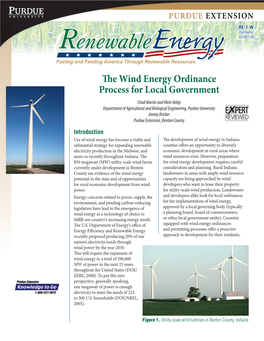 The Wind Energy Ordinance Process for Local Government