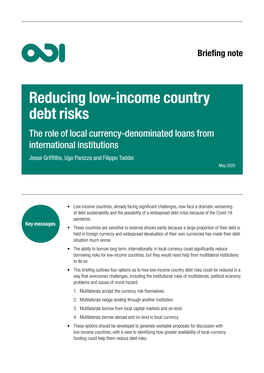 Reducing Low-Income Country Debt Risks