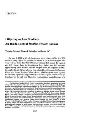 Litigating As Law Students: an Inside Look at Haitian Centers Council