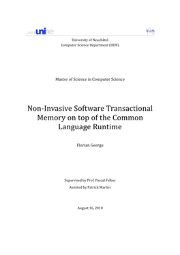 Non-Invasive Software Transactional Memory on Top of the Common Language Runtime