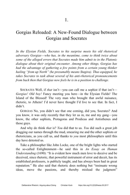 1. Gorgias Reloaded: a New-Found Dialogue Between Gorgias And