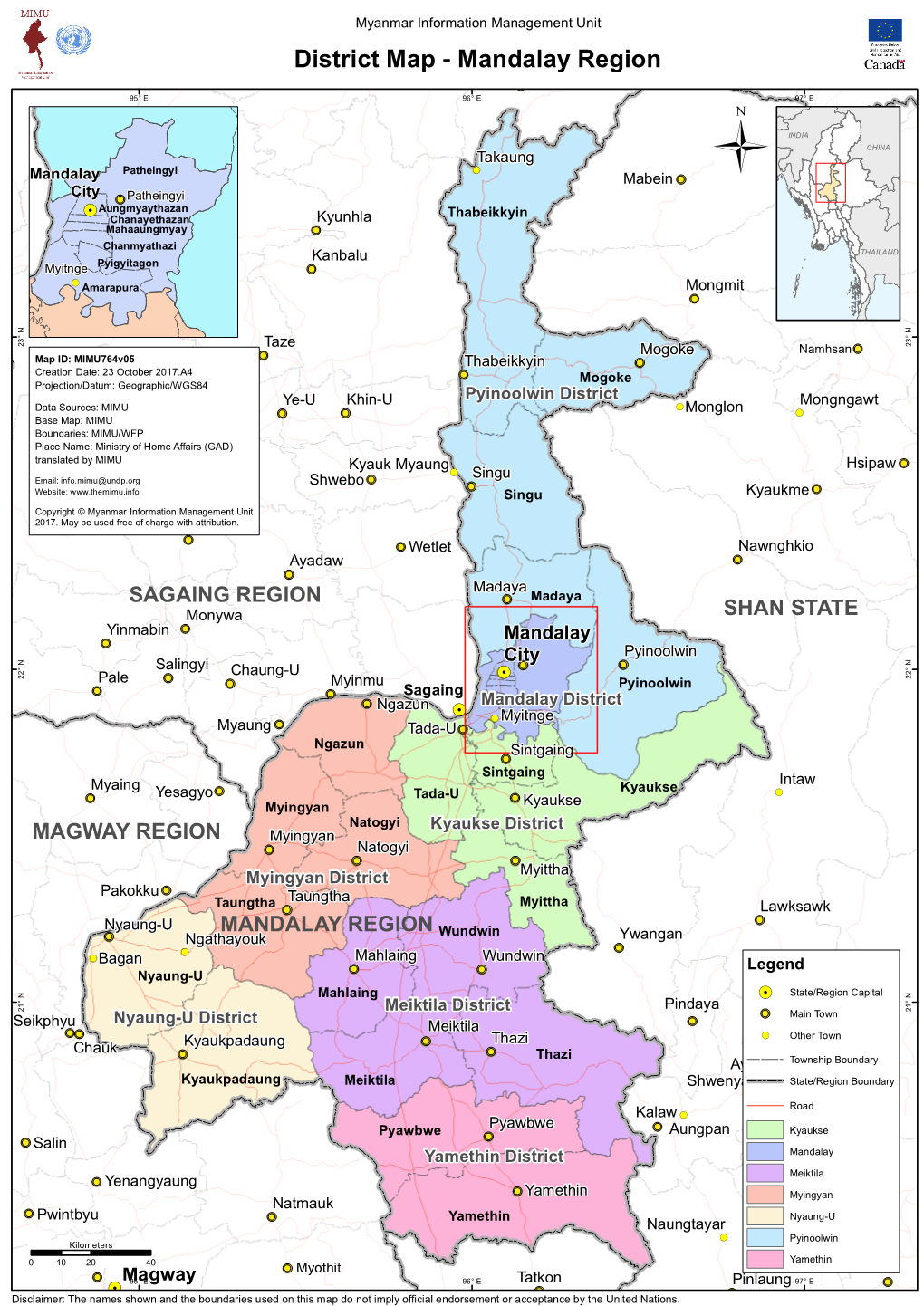 District Map - Mandalay Region