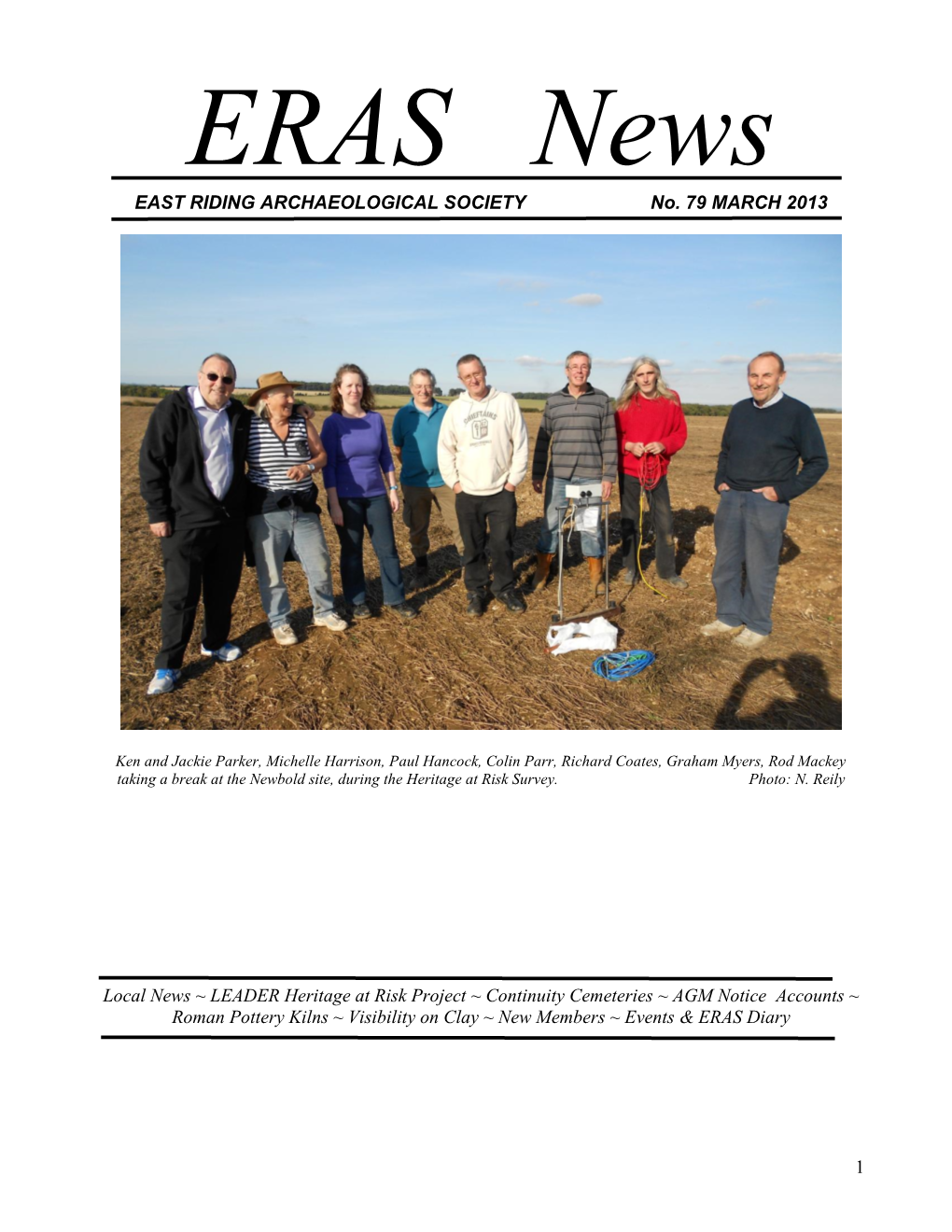 ERAS News EAST RIDING ARCHAEOLOGICAL SOCIETY No