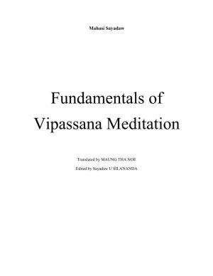 Fundamentals of Vipassana Meditation