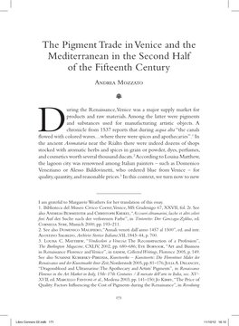 The Pigment Trade in Venice and the Mediterranean in the Second Half of the Fifteenth Century