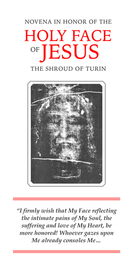 Novena in Honor of the Holy Face of Jesus the Shroud of Turin