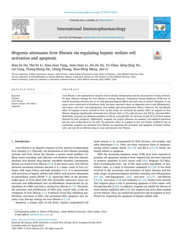 Wogonin Attenuates Liver Fibrosis Via Regulating Hepatic Stellate Cell