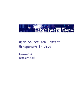 Open Source Web Content Management in Java