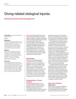 Diving-Related Otological Injuries