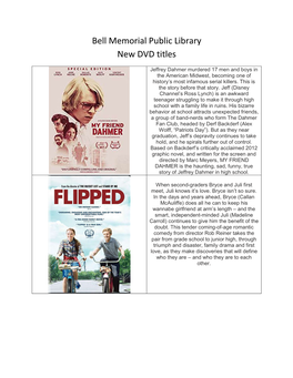 Bell Memorial Public Library New DVD Titles