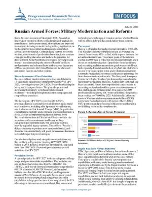 Russian Armed Forces: Military Modernization and Reforms