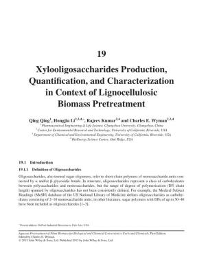 Xylooligosaccharides Production, Quantification, and Characterization