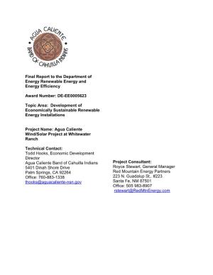 Agua Caliente Band of Cahuilla Indians Final Report to The