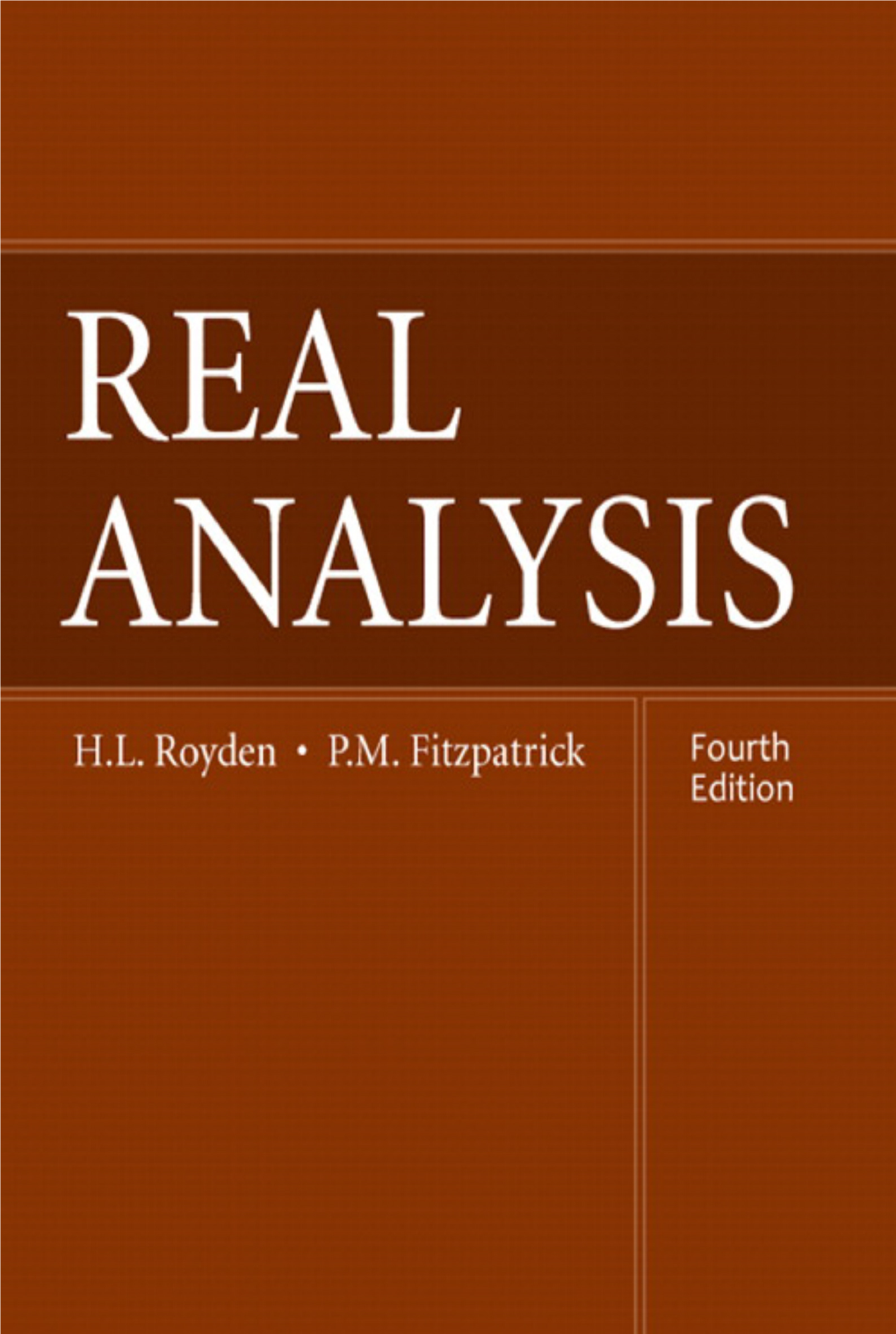 Real Analysis (4Th Edition)