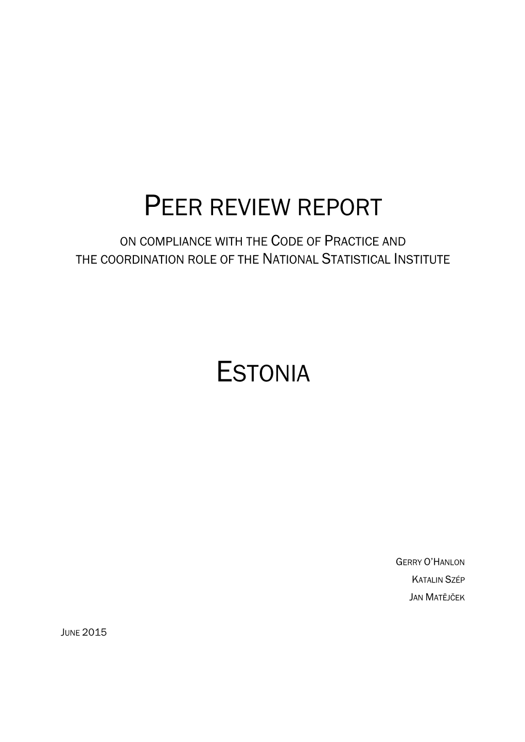 Peer Review Report Estonia