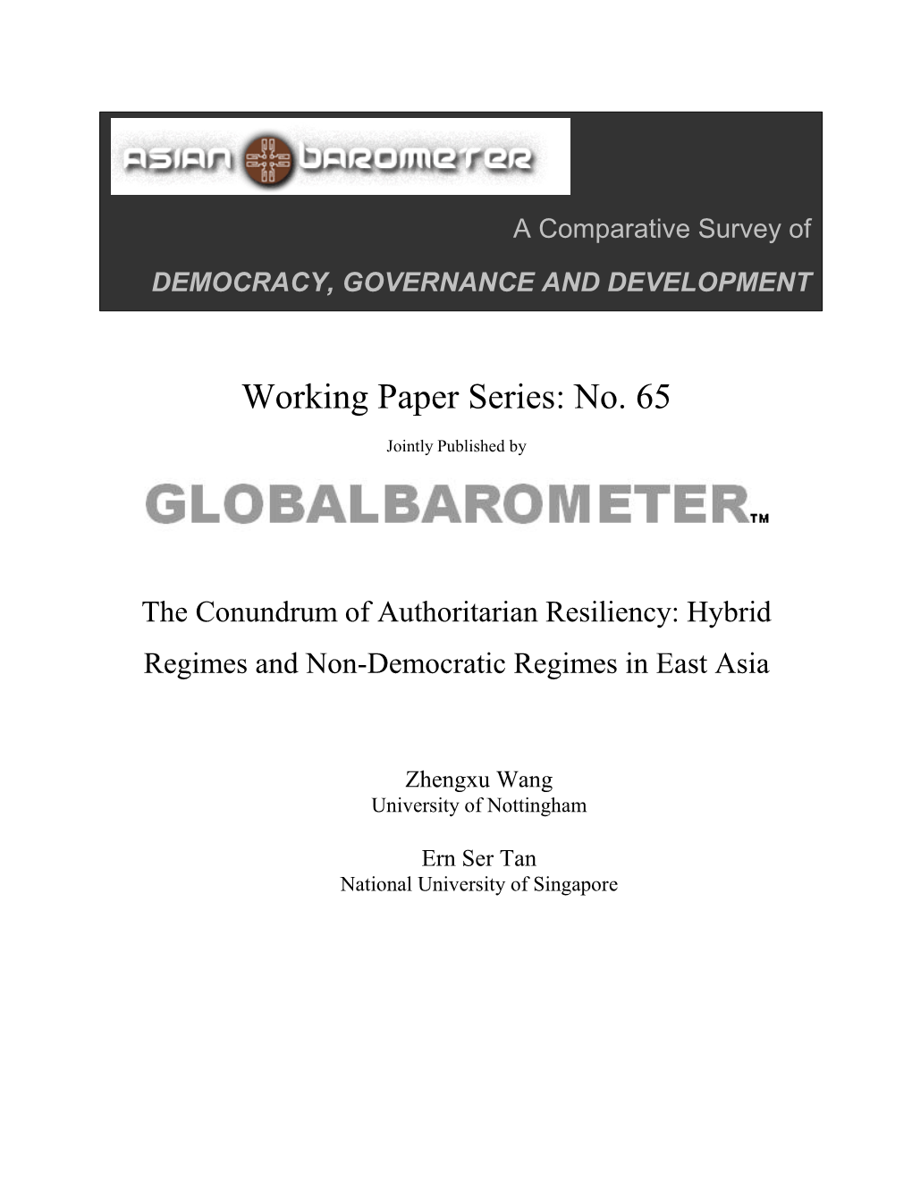 Hybrid Regimes and Non-Democratic Regimes in East Asia