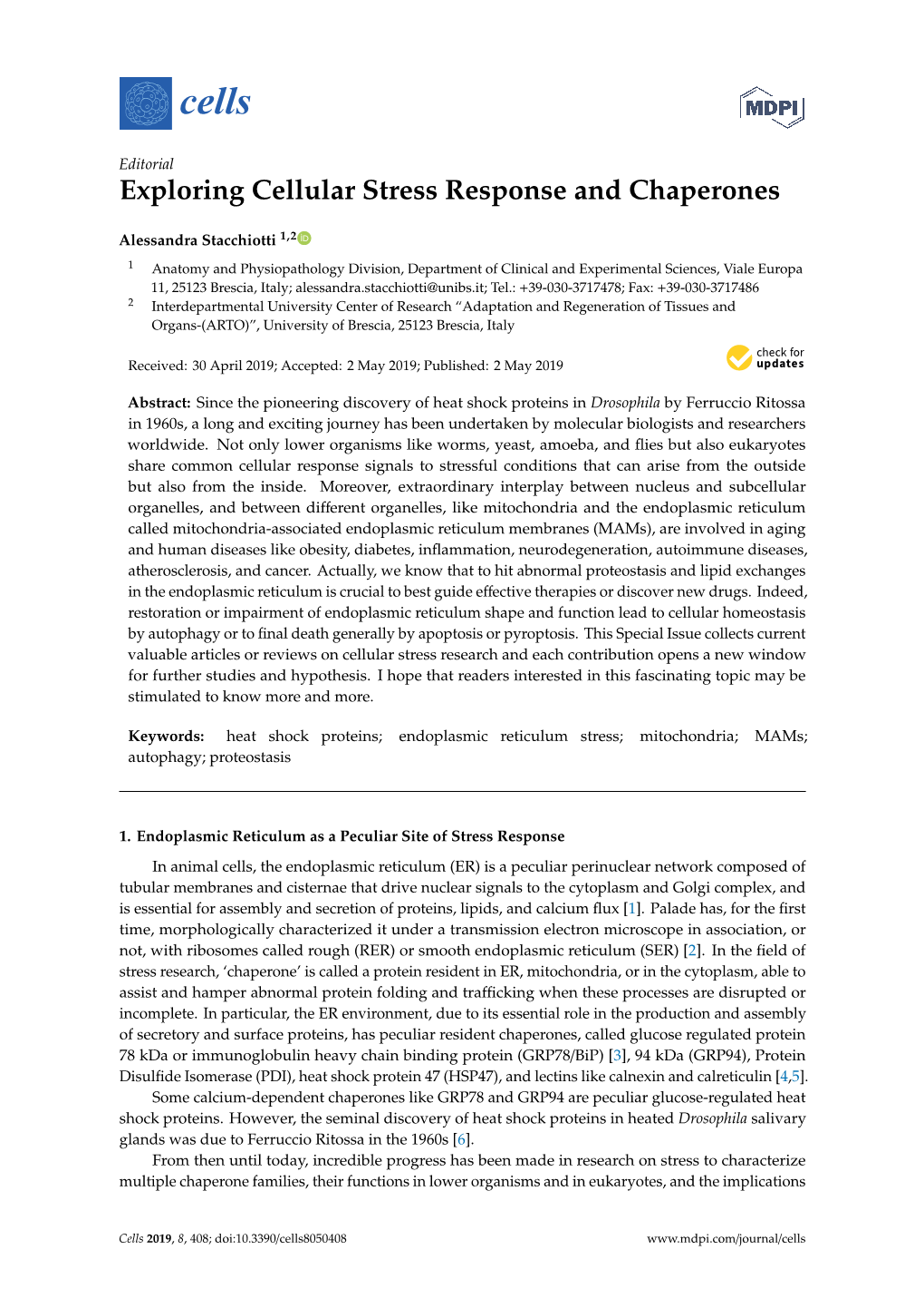 Exploring Cellular Stress Response and Chaperones