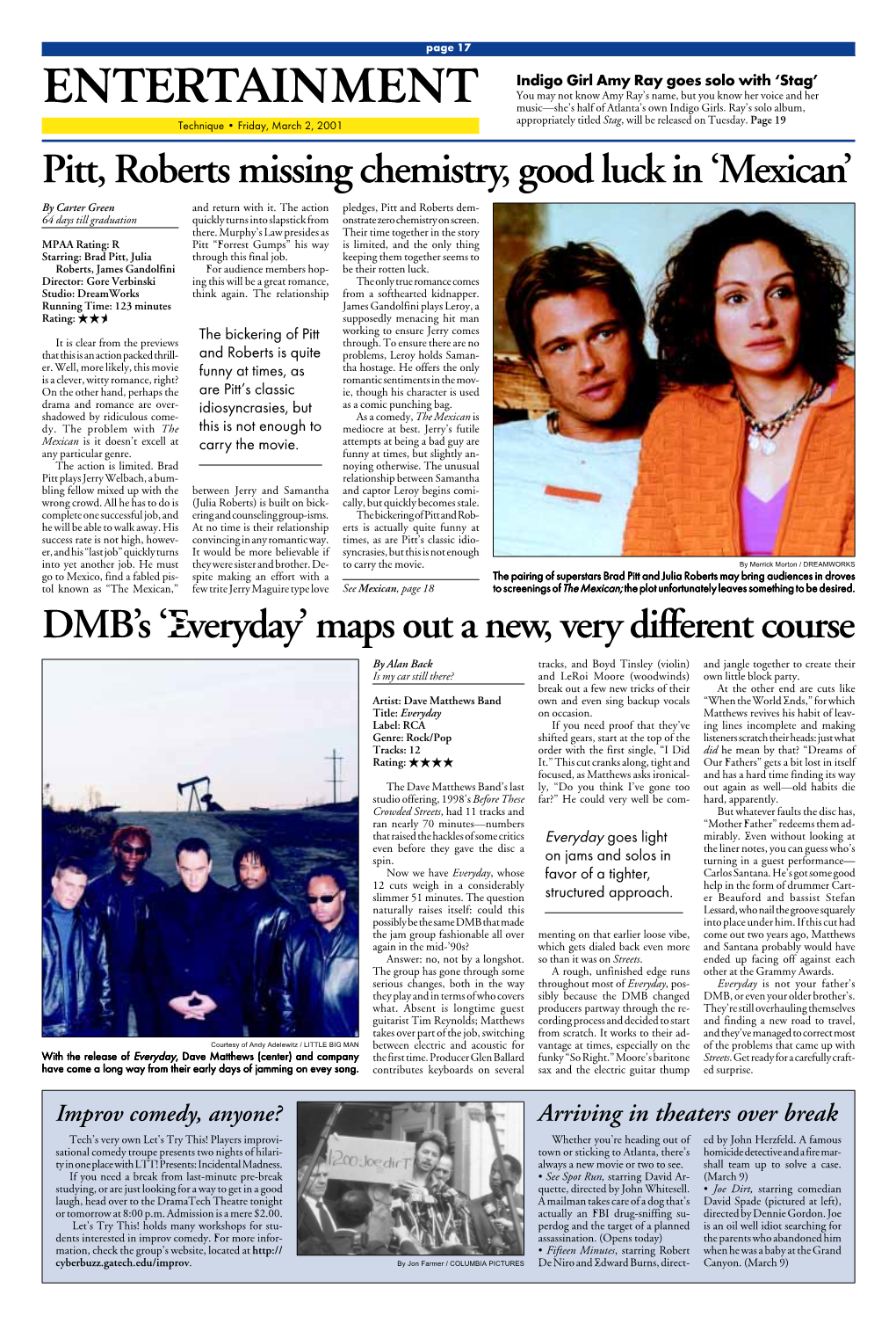 Entertainmentpage 17 Technique • Friday, March 2, 2001 • 17