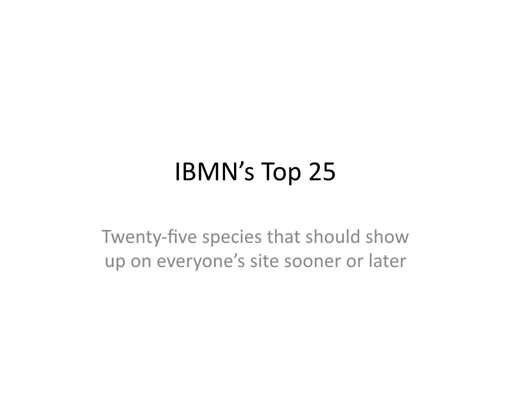 IBMN's Top 25