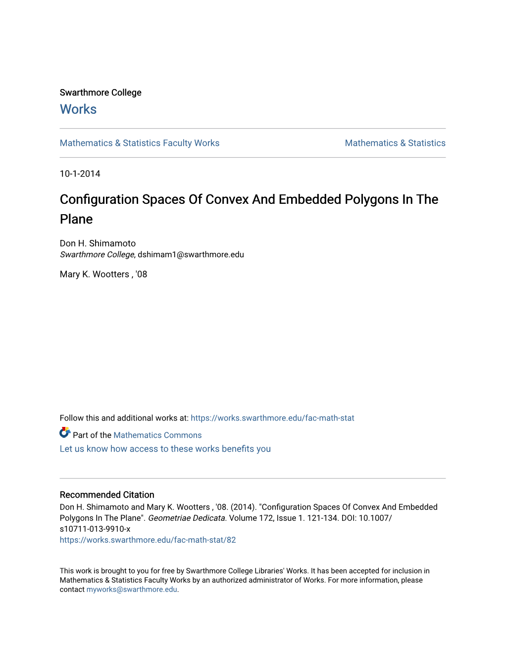 Configuration Spaces of Convex and Embedded Polygons in the Plane