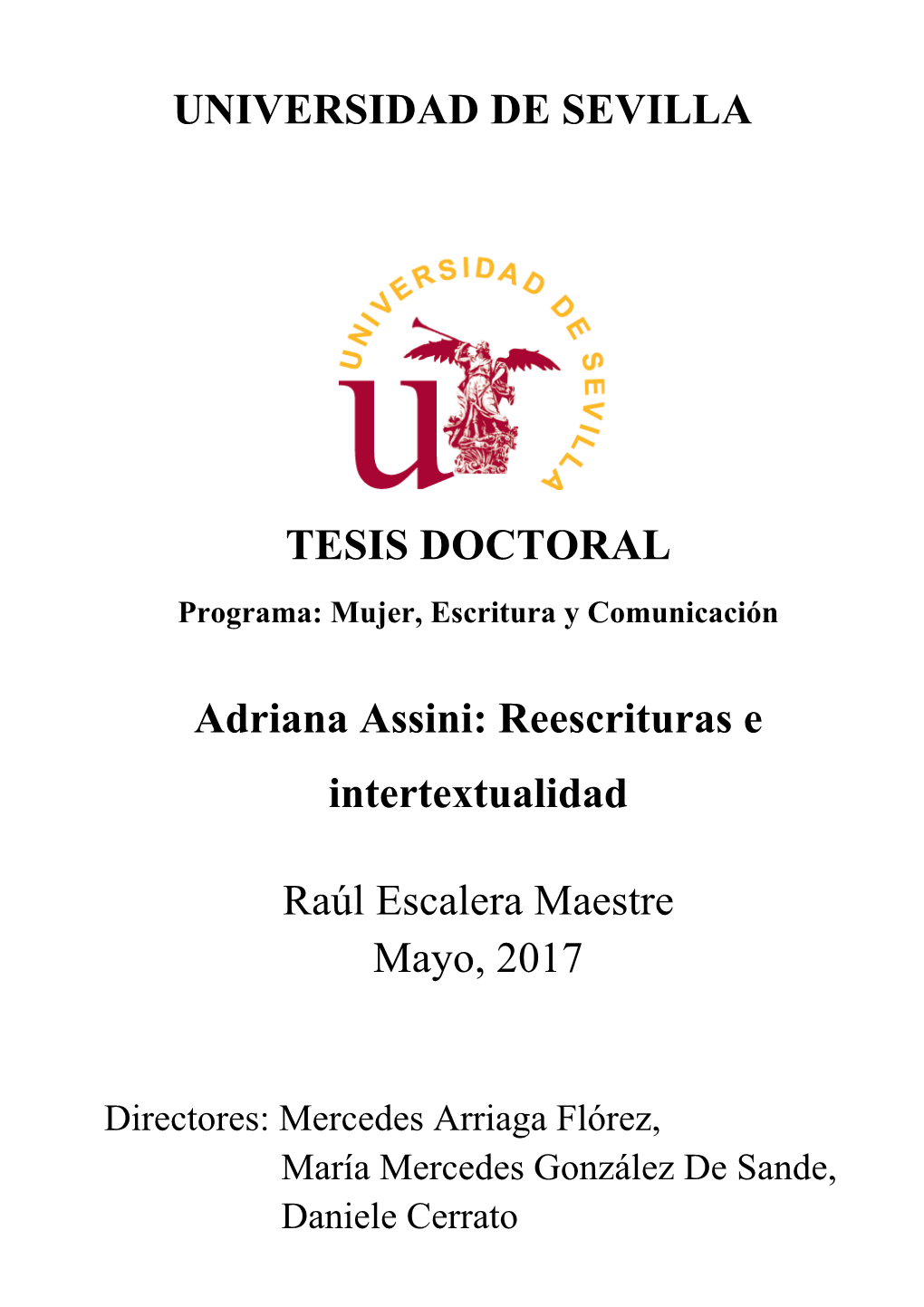 UNIVERSIDAD DE SEVILLA TESIS DOCTORAL Adriana Assini