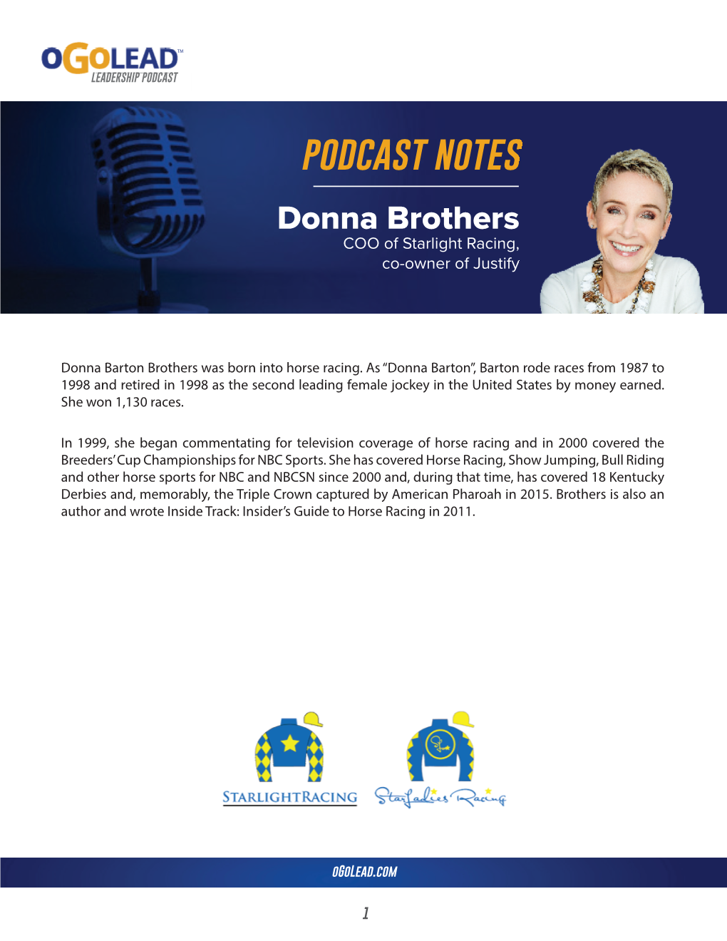 Donna Brothers Podnotes.Indd