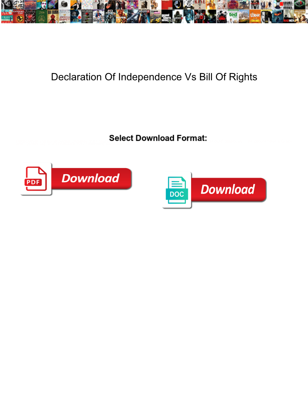 Declaration of Independence Vs Bill of Rights