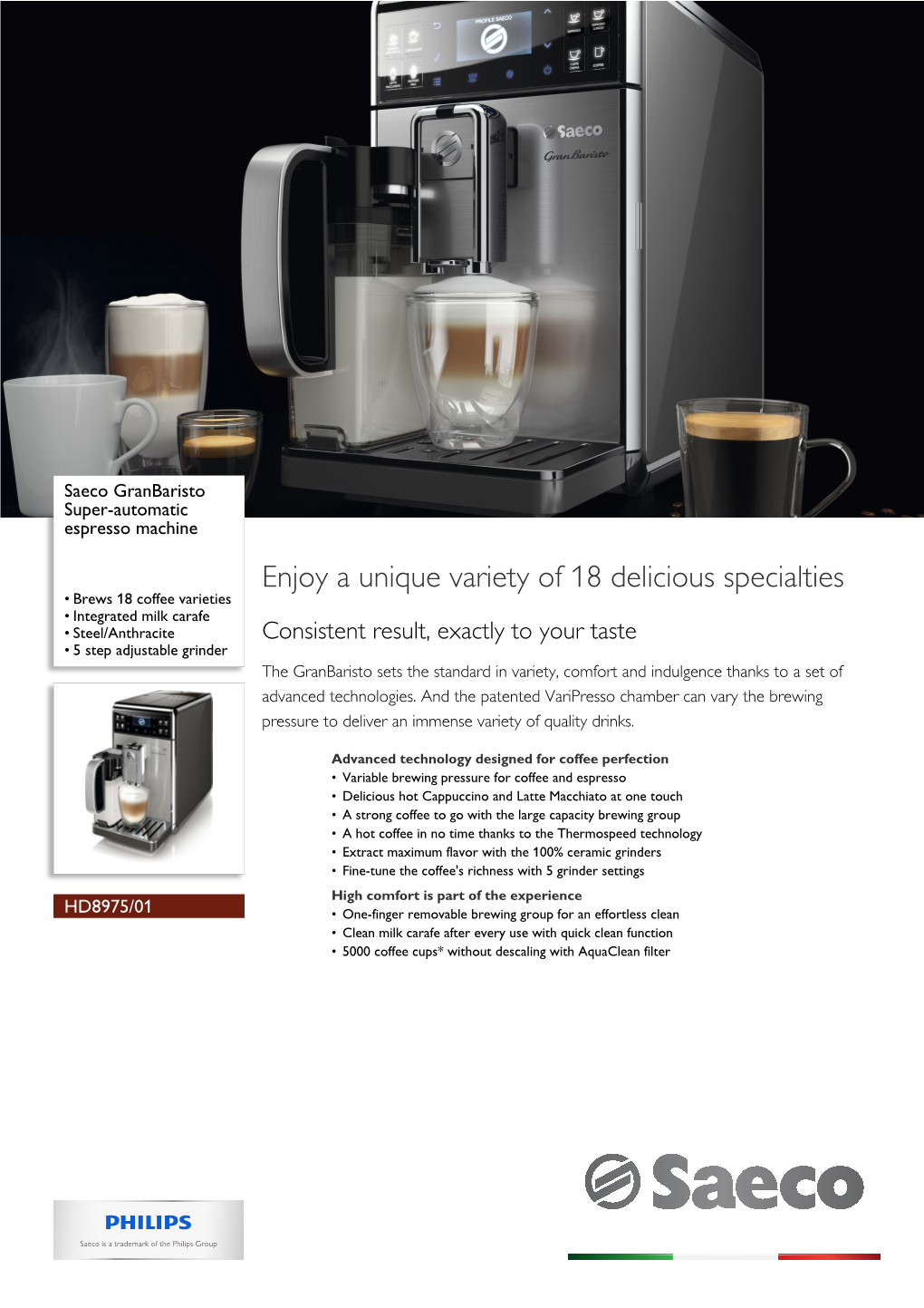 HD8975/01 Saeco Super-Automatic Espresso Machine