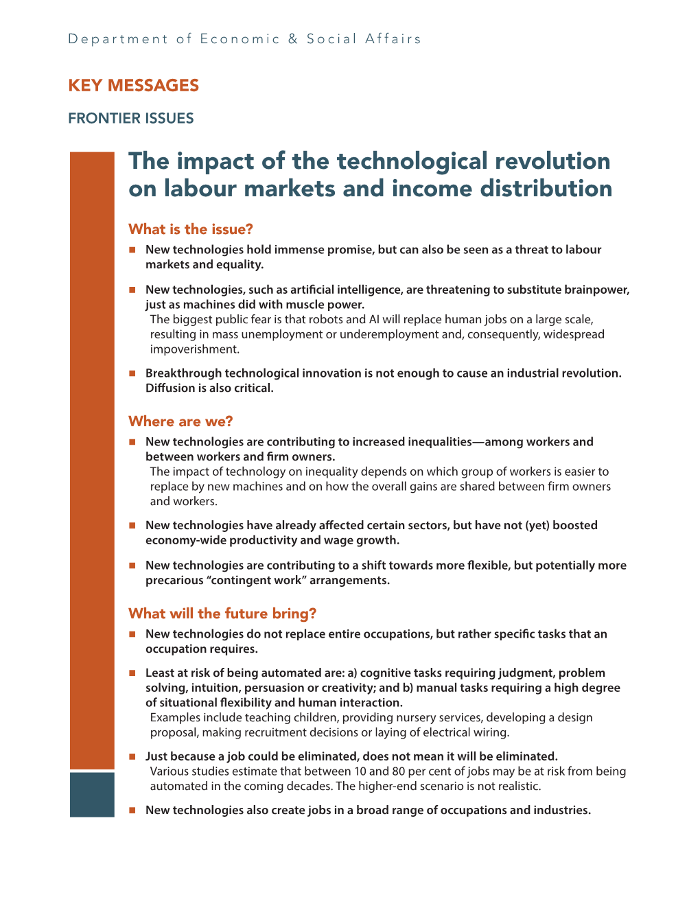 The Impact of the Technological Revolution on Labour Markets and Income Distribution