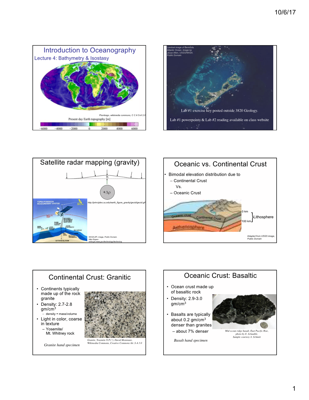 (Gravity) Oceanic Vs. Continental Crust Continental Crust