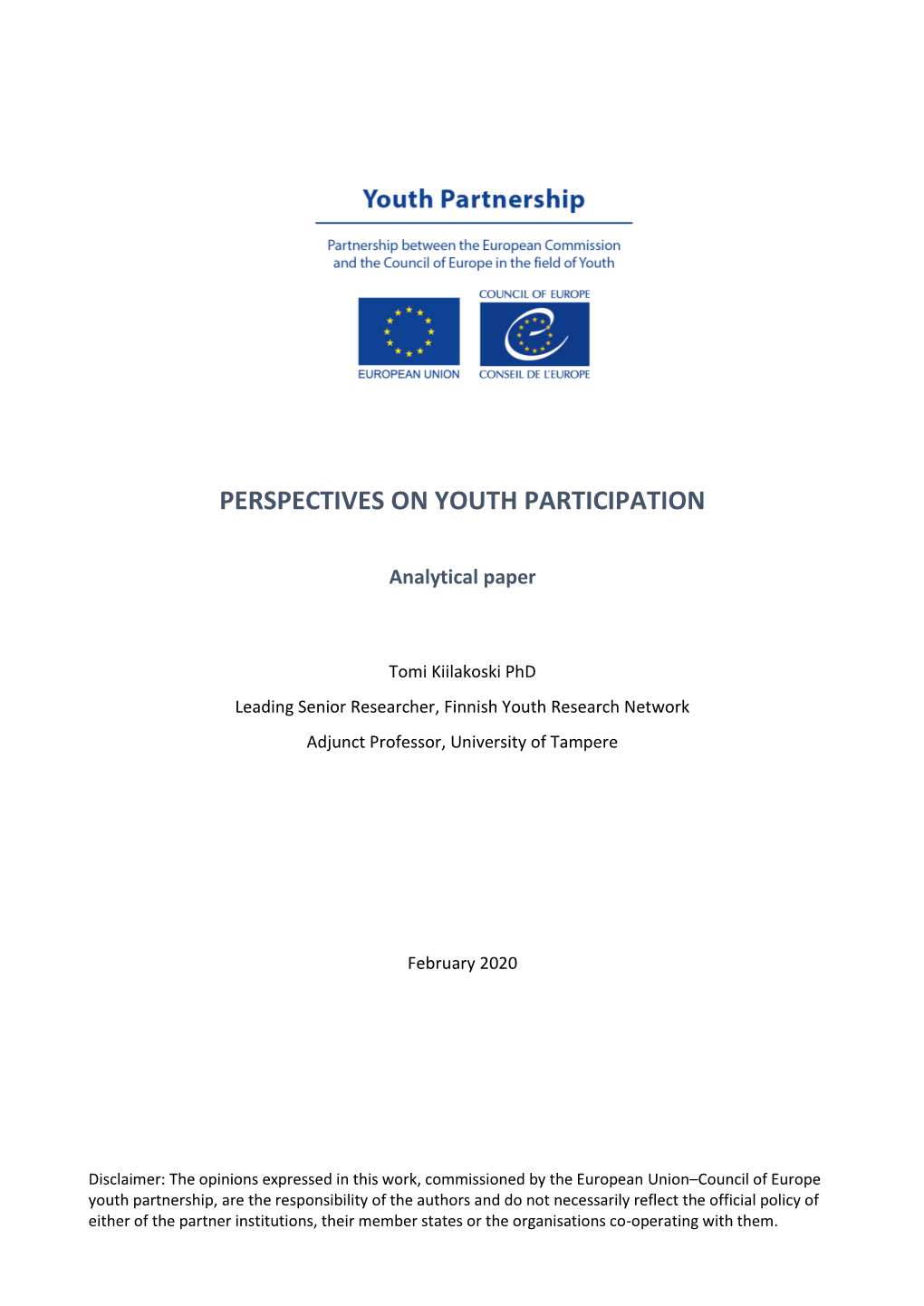 Perspectives on Youth Participation