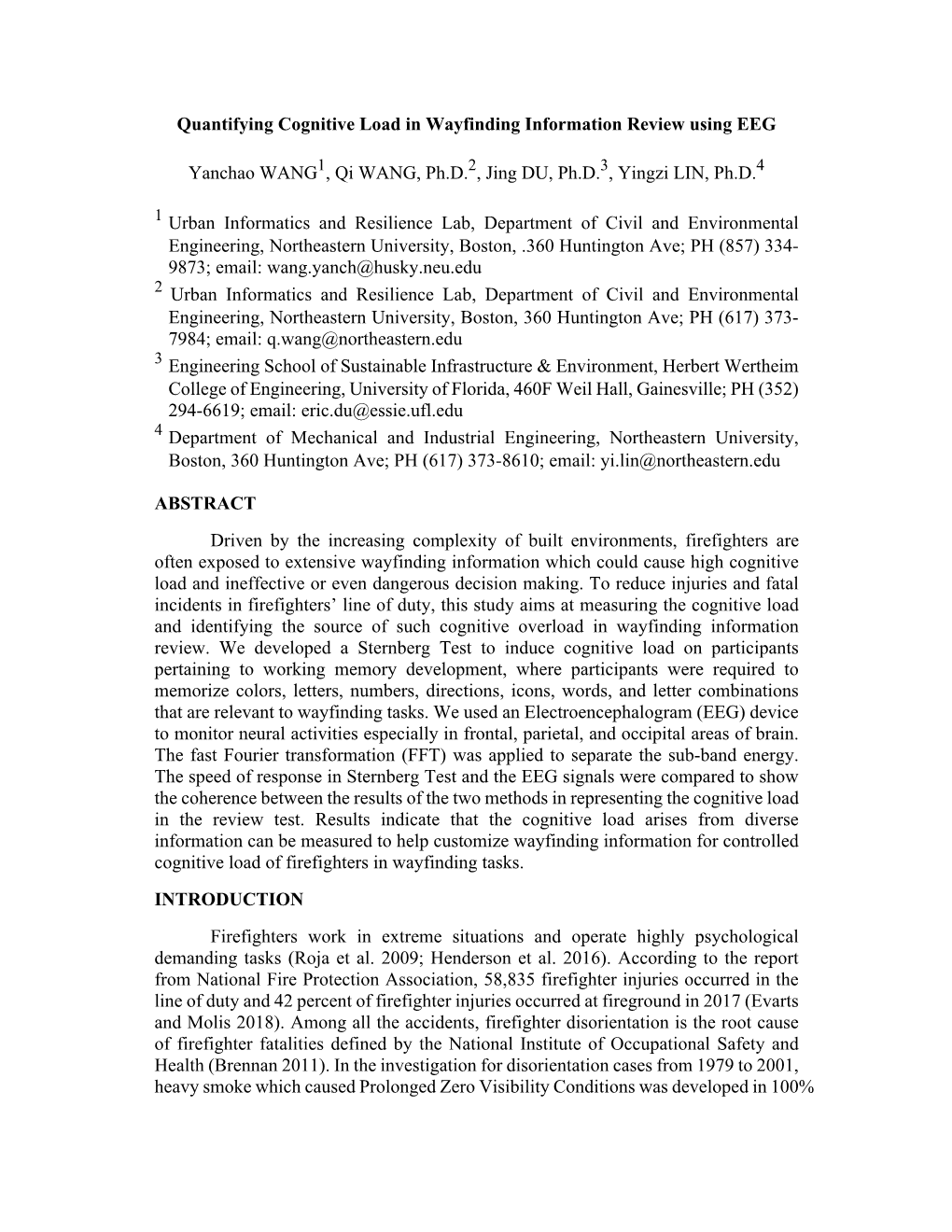 Quantifying Cognitive Load in Wayfinding Information Review Using EEG