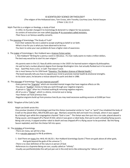IS SCIENTOLOGY SCIENCE OR THEOLOGY? (The Religion of the Hollywood Stars, Tom Cruise, John Travolta, Courtney Love, Patrick Swayze 2 Peter 1:16; 2:1-3