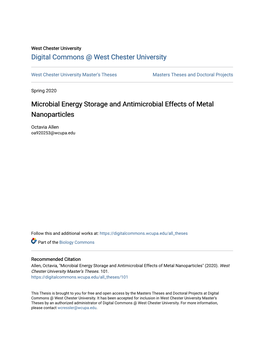 Microbial Energy Storage and Antimicrobial Effects of Metal Nanoparticles