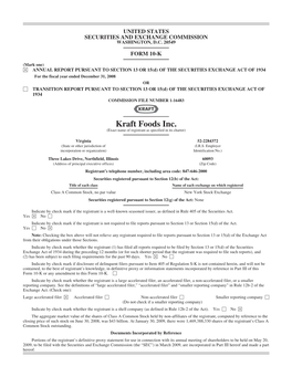 2008 Annual Report on Form 10-K of Kraft Foods Inc
