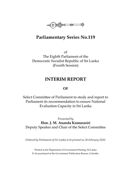 Interim Report of Select Committee Of