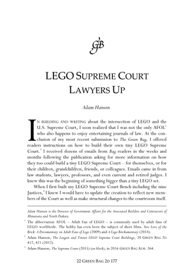 Lego Supreme Court Lawyers Up