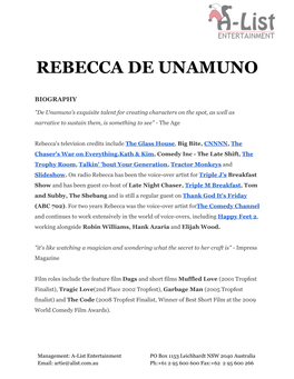 Rebecca De Unamuno