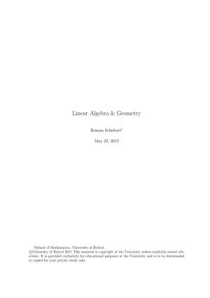 Linear Algebra & Geometry