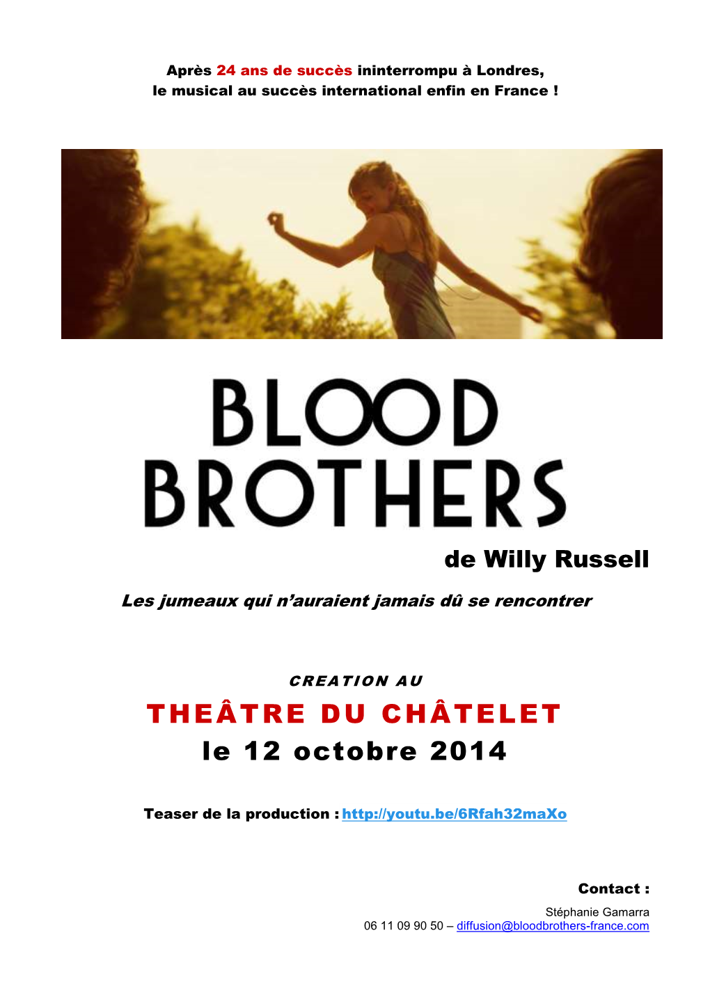 Dossier De Diffusion Blood Brothers