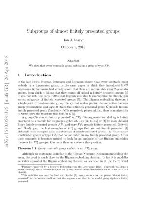 Subgroups of Almost Finitely Presented Groups