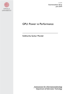 GPU: Power Vs Performance