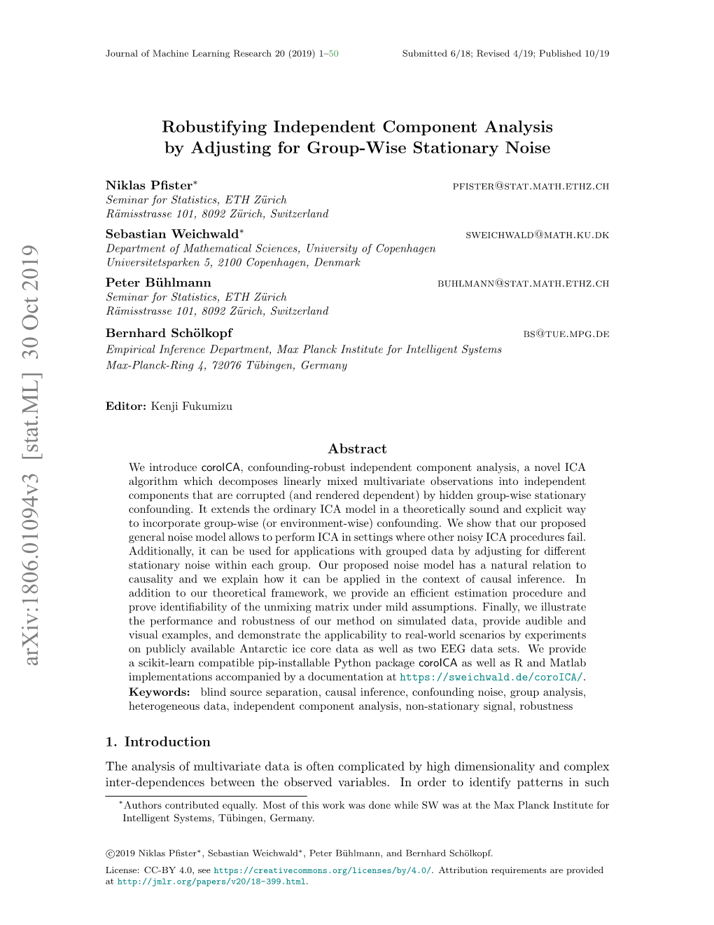 Robustifying Independent Component Analysis by Adjusting for Group-Wise Stationary Noise