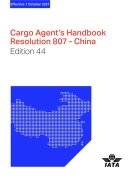 Cargo Agent's Handbook Resolution 807 China