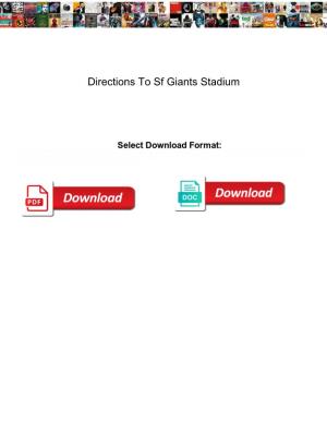 Directions to Sf Giants Stadium