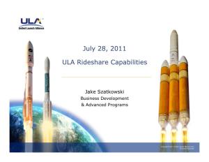 July 28, 2011 ULA Rideshare Capabilities