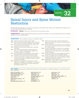 Spinal Injury and Spine Motion Restriction