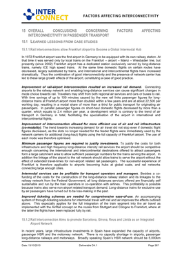 15 Overall Conclusions Concerning Factors Affecting Interconnectivity in Passenger Transport 15.1 Learned Lessons from Case Studies
