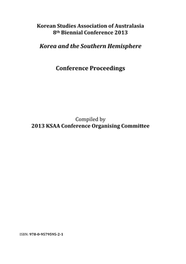 Korea and the Southern Hemisphere Conference Proceedings