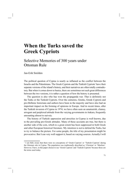 When the Turks Saved the Greek Cypriots